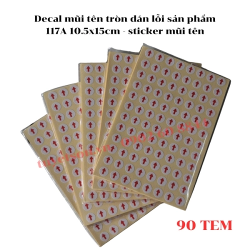 display Decal mũi tên tròn dán lỗi sản phẩm 117A 10.5x15cm - sticker mũi tên 2