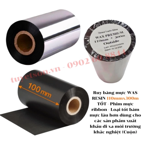 display Ruy băng mực WAS RESIN 110mmx300m TỐT - Phim mực ribbon 2