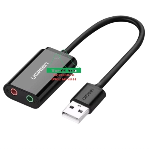 USB to Sound Ugreen 30724 15cm (USB 2.0 sang Loa + MIC 3.5mm US205 20030724)