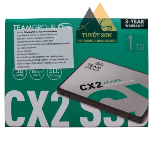 Ổ cứng SSD TeamGroup 1TB CX2 Sata III Chính Hãng
