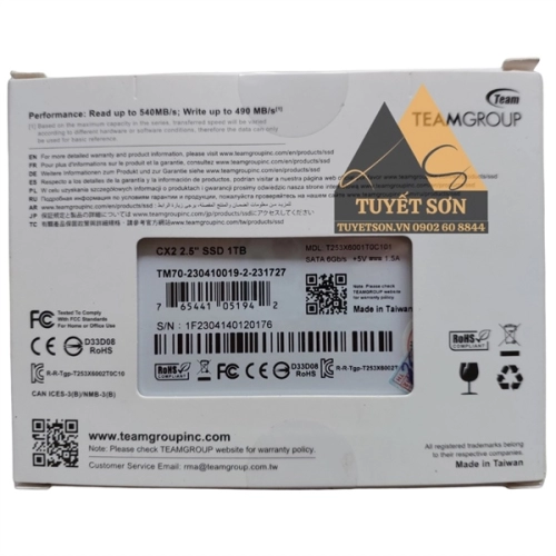 display Ổ cứng SSD TeamGroup 1TB CX2 Sata III Chính Hãng 3