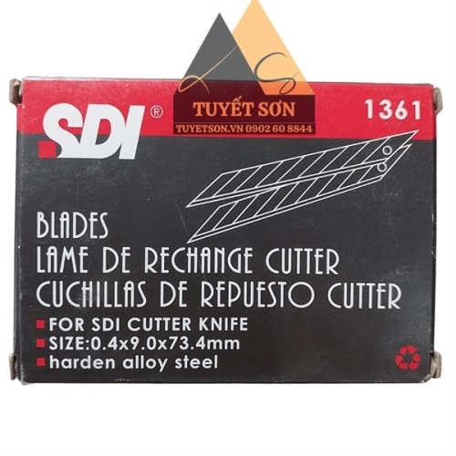 display Lưỡi dao rọc giấy NHỎ SDI 1361 9mm - Mũi nhọn 30 độ 3