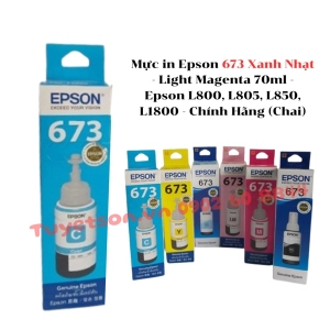 Mực in Epson 673 Xanh nhạt - Light Cyan - 70ml - Epson L800, L805, L850, L1800
