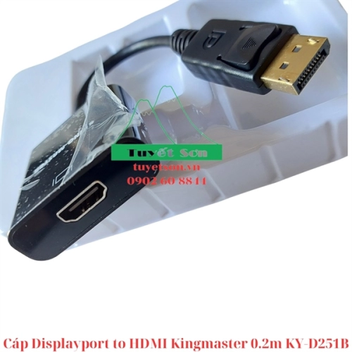 Cáp Displayport to HDMI Kingmaster 0.2m KY-D251B