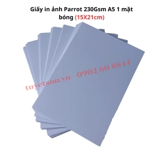 Giấy in ảnh Parrot 230Gsm A5 1 mặt bóng 15X21cm 100 tờ