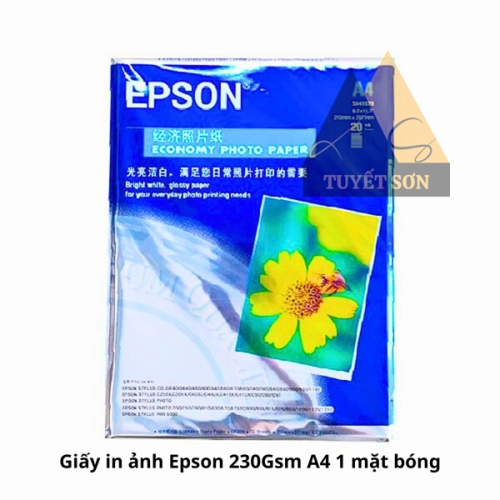 Giấy in ảnh Epson 230Gsm A4 1 mặt bóng