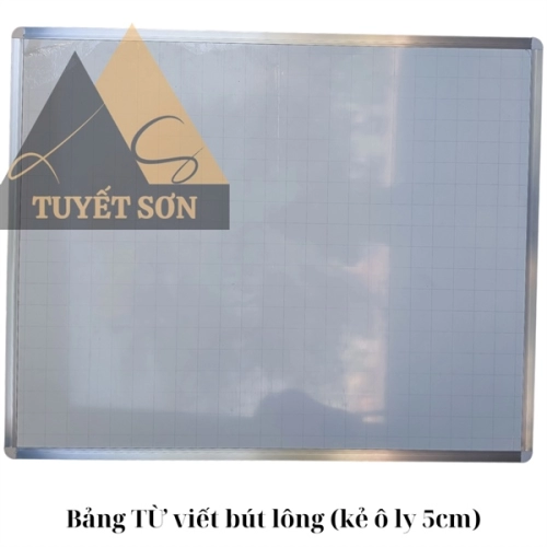 Bảng CÓ TỪ Greenlam trắng trơn CÓ KẺ Ô LY 5CM - bảng viết bút lông dùng được nam châm