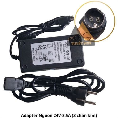 Adapter Nguồn 24V-2.5A - 3 chân kim - nguồn máy in tem