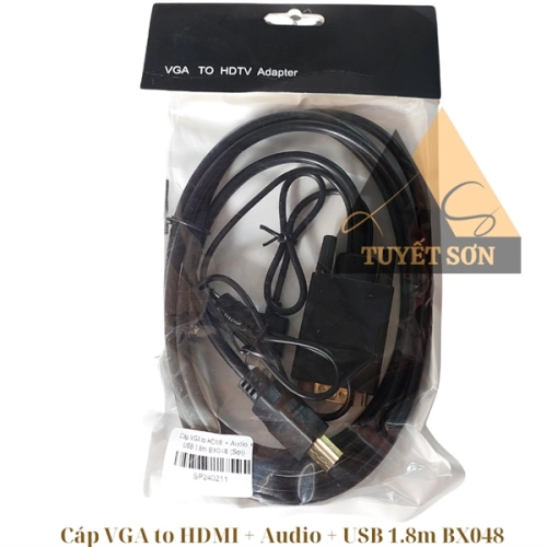 Cáp VGA + Audio + USB to HDMI 1.8m BX048