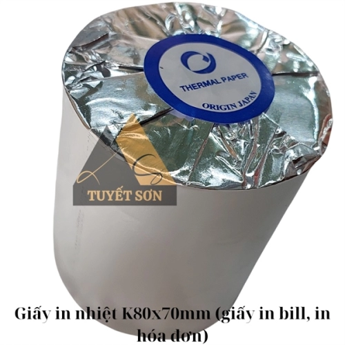 Giấy in bill, in hóa đơn K80x70mm, Giấy in nhiệt