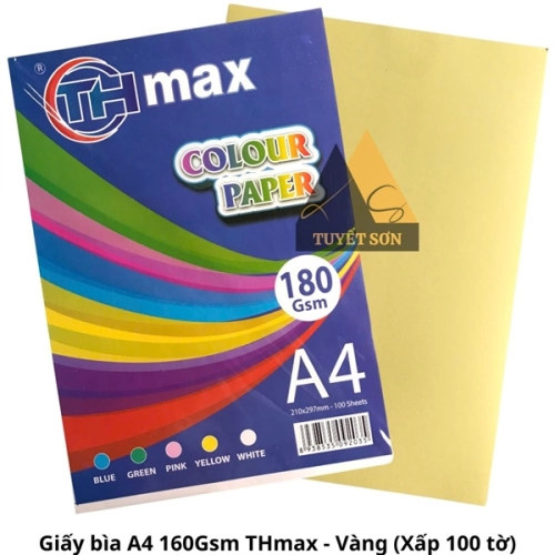 Giấy bìa màu A4 160Gsm THmax