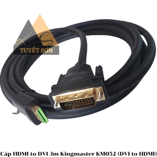 Cáp HDMI to DVI (DVI to HDMI) 3m Kingmaster KM052 (2 chiều)