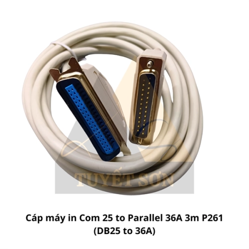 Cáp máy in Com 25 to Parallel 36A 3m P261 - RS232 DB25 to 36A