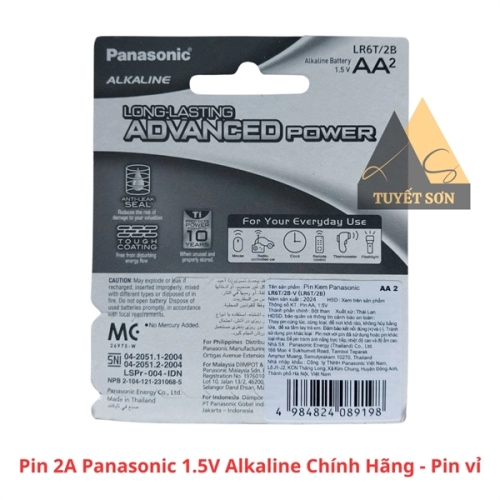 Pin AA Panasonic 1.5V Alkaline Chính Hãng - Pin 2A vỉ LR6T/2B-V