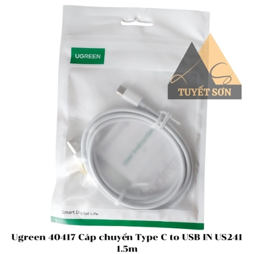 display Ugreen 40417 Cáp chuyển Type C to USB IN US241 1.5m 2