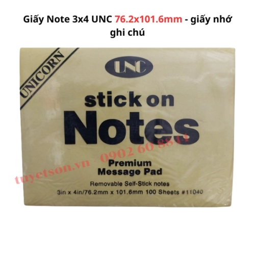 display Giấy Note 3x4 UNC 76.2x101.6mm - giấy nhớ ghi chú 1