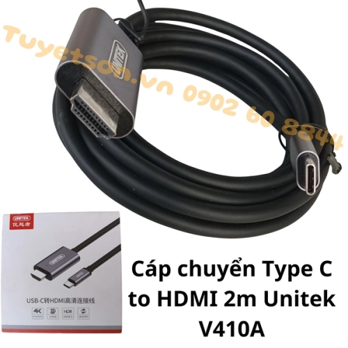 Cáp chuyển Type C to HDMI 2m Unitek V410A