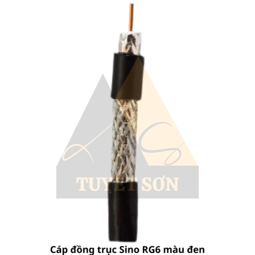 Cáp đồng trục Sino RG6 màu đen