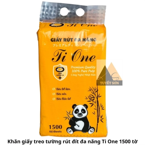 Khăn giấy treo tường rút đít đa năng Ti One 1500 tờ