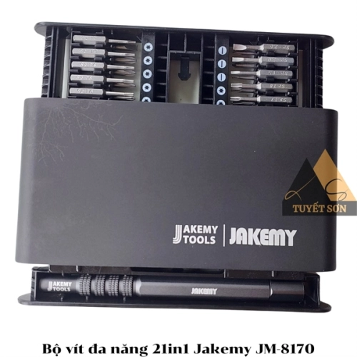 Bộ vít đa năng 21in1 Jakemy JM-8170 vỏ kim loại có nam châm hít giữ 21 đầu vít chắc chắn ko bị rơi