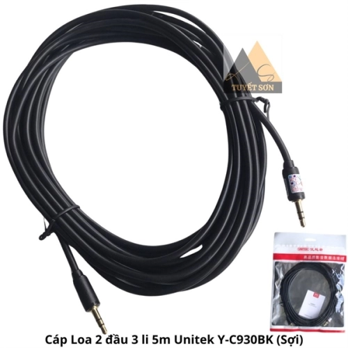 display Cáp Loa 2 đầu 3 li 5m Unitek Y-C930BK 1