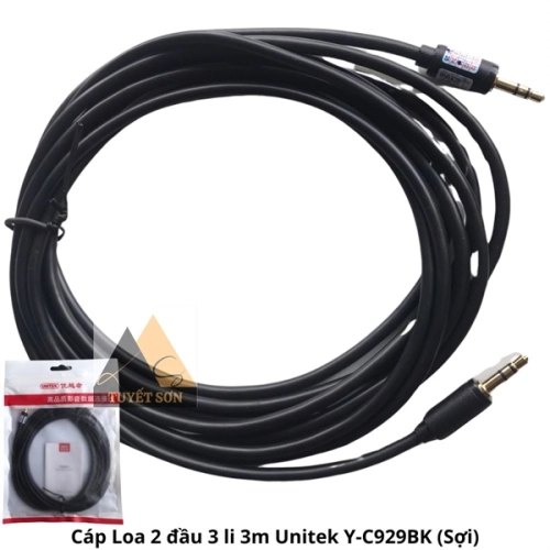 Cáp Loa 2 đầu 3 li 3m Unitek Y-C929BK