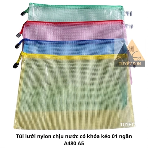 Túi lưới nylon chịu nước có khóa kéo 01 ngăn ERAS E481 A5