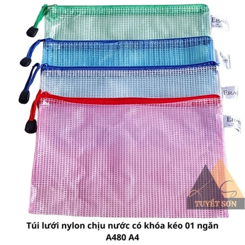 Túi lưới nylon chịu nước có khóa kéo 01 ngăn ERAS E482 A4