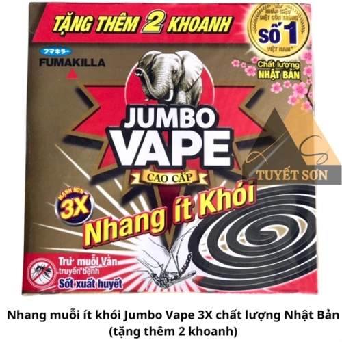 Nhang muỗi ít khói Jumbo-Vape 3X chất lượng Nhật Bản - tặng thêm 2 khoanh