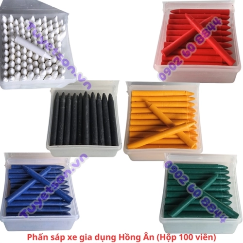 Phấn sáp xe gia dụng Hồng Ân 4cm - không trôi viết được trên kiếng, mica, da, simili, nilon, carton, nhựa, gạch men, ....