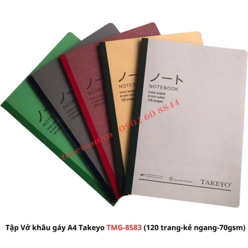 display Tập sinh viên khâu gáy A4 Takeyo TMG-8583 - 120 trang-kẻ ngang-70gsm 2