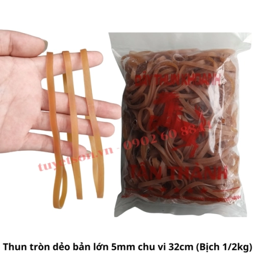 display Dây thun tròn đặt biệt dẻo bản lớn 5mm chu vi 32cm 2