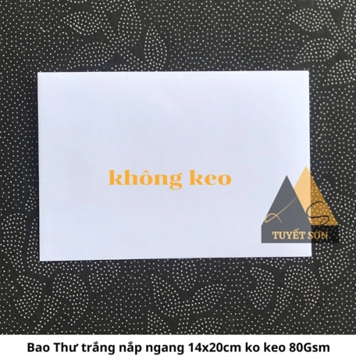 display Bao Thư trắng nắp ngang 14x20cm KO keo 80Gsm 2