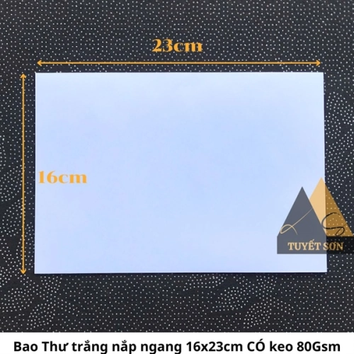 Bao Thư trắng nắp ngang 16x23cm CÓ keo 80Gsm