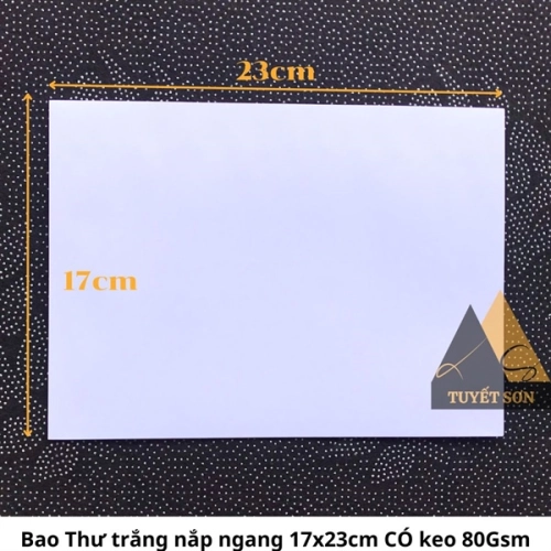 Bao Thư trắng nắp ngang 17x23cm CÓ keo 80Gsm