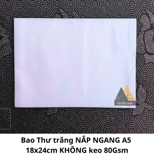 display Bao Thư trắng NẮP NGANG A5 18x24cm KO keo 80Gsm 3