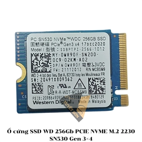 Ổ cứng SSD WD 256Gb PCIE NVME M.2 2230 SN530 Gen 3×4