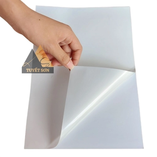 display Giấy Decal PVC Sữa A4 MỜ - decal nhựa giấy có keo dán 2