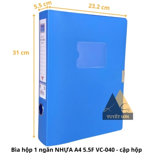 Bìa hộp 1 ngăn NHỰA A4 5.5F VC-040 - cặp hộp