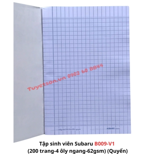 display Tập sinh viên Subaru B009-V1 (200 trang-4 ôly ngang-62gsm) 2