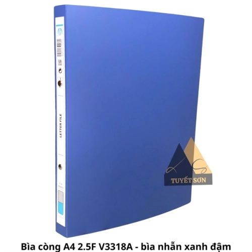 display Bìa còng A4 2.5F V3318A - bìa nhẫn xanh đậm 2