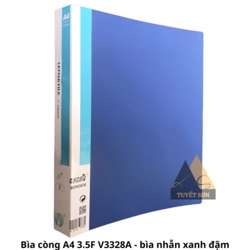Bìa còng A4 3.5F V3328A - bìa nhẫn xanh đậm