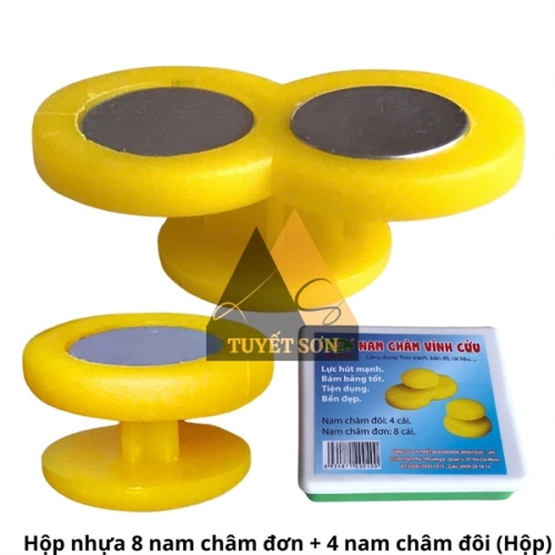 Hộp nhựa 8 nam châm đơn + 4 nam châm đôi