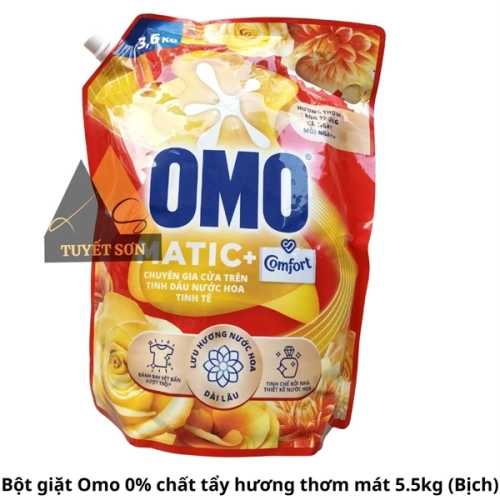 Bột giặt Omo 0% chất tẩy hương thơm mát 5.5kg