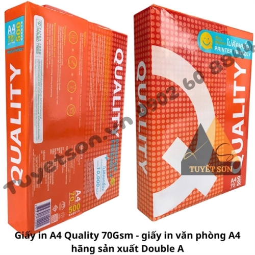 display Giấy in A4 Quality 70Gsm - giấy in văn phòng A4 hãng sản xuất Double A 2
