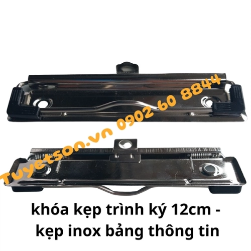 khóa kẹp trình ký 12cm - kẹp inox bảng thông tin - kẹp trình kí còng sắt
