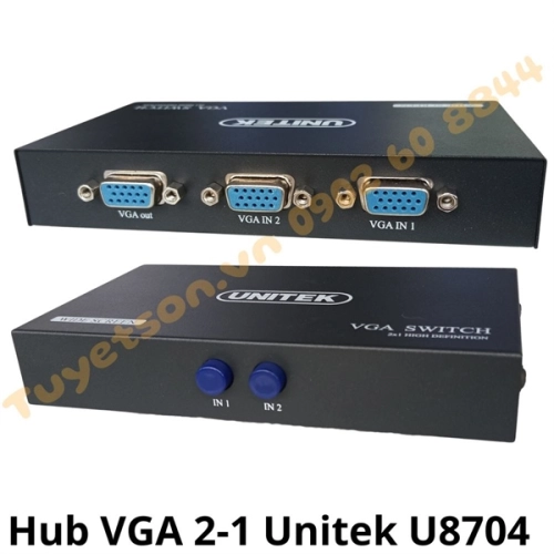 Hub VGA 2-1 Unitek U8704