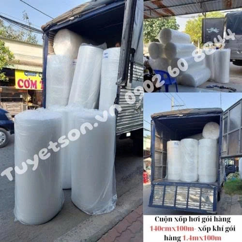 display Cuộn xốp hơi gói hàng - BÓNG NHỎ 1CM - nhiều kích thước - xốp khí bóng bóp chống sốc gói hàng 1