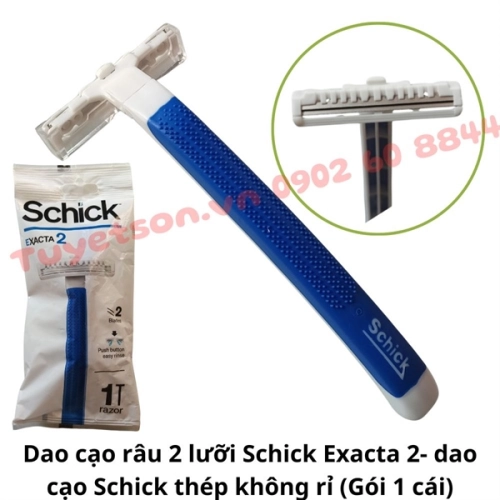 Dao cạo râu 2 lưỡi Schick Exacta 2- dao cạo Schick thép không rỉ