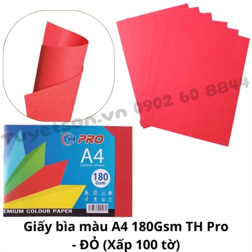 Giấy bìa màu A4 180Gsm TH Pro - bìa màu đặt biệt